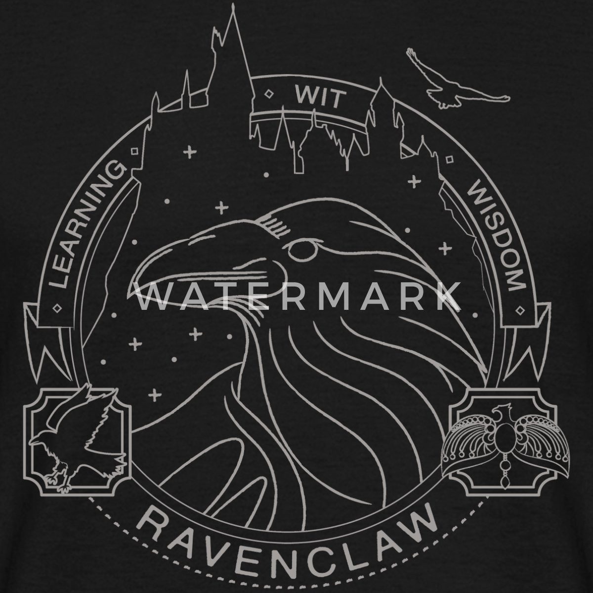Spreadshirt T-Shirt Harry Potter Ravenclaw Silver Männer T-Shirt (1-tlg)
