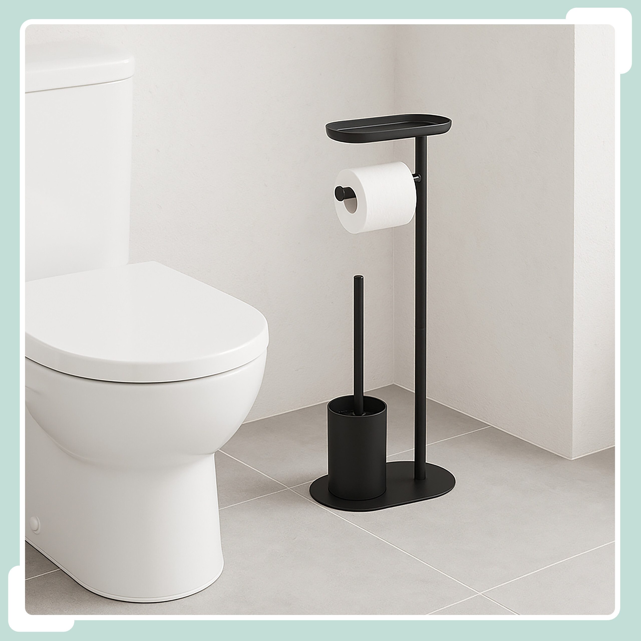 relaxdays WC-Garnitur mit Ablage, (1-tlg), schwarz günstig online kaufen