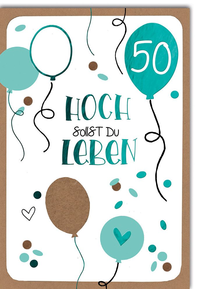 Verlag Dominique Grußkarten 50. Geburtstag Glückwunschkarte im Format