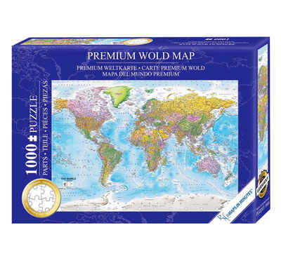 Close Up Spiel, Weltkarte Puzzle 1000 Teile MAPS IN MINUTES