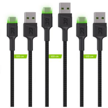 Green Cell GREEN CELL KABGCSET03 USB Kabel 2 m USB A USB C Schwarz (KABGCSET03) USB-Kabel