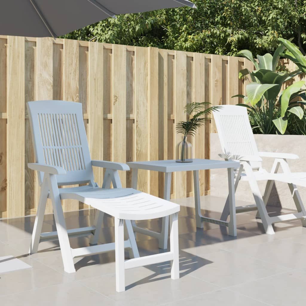 vidaXL Gartenliege, Sonnenliege Weiß Kunststoff günstig online kaufen