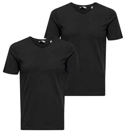 ONLY & SONS V-Shirt »BASIC LIFE SLIM V-NECK 2-PACK« (Packung, 2-tlg., 2er-Pack)