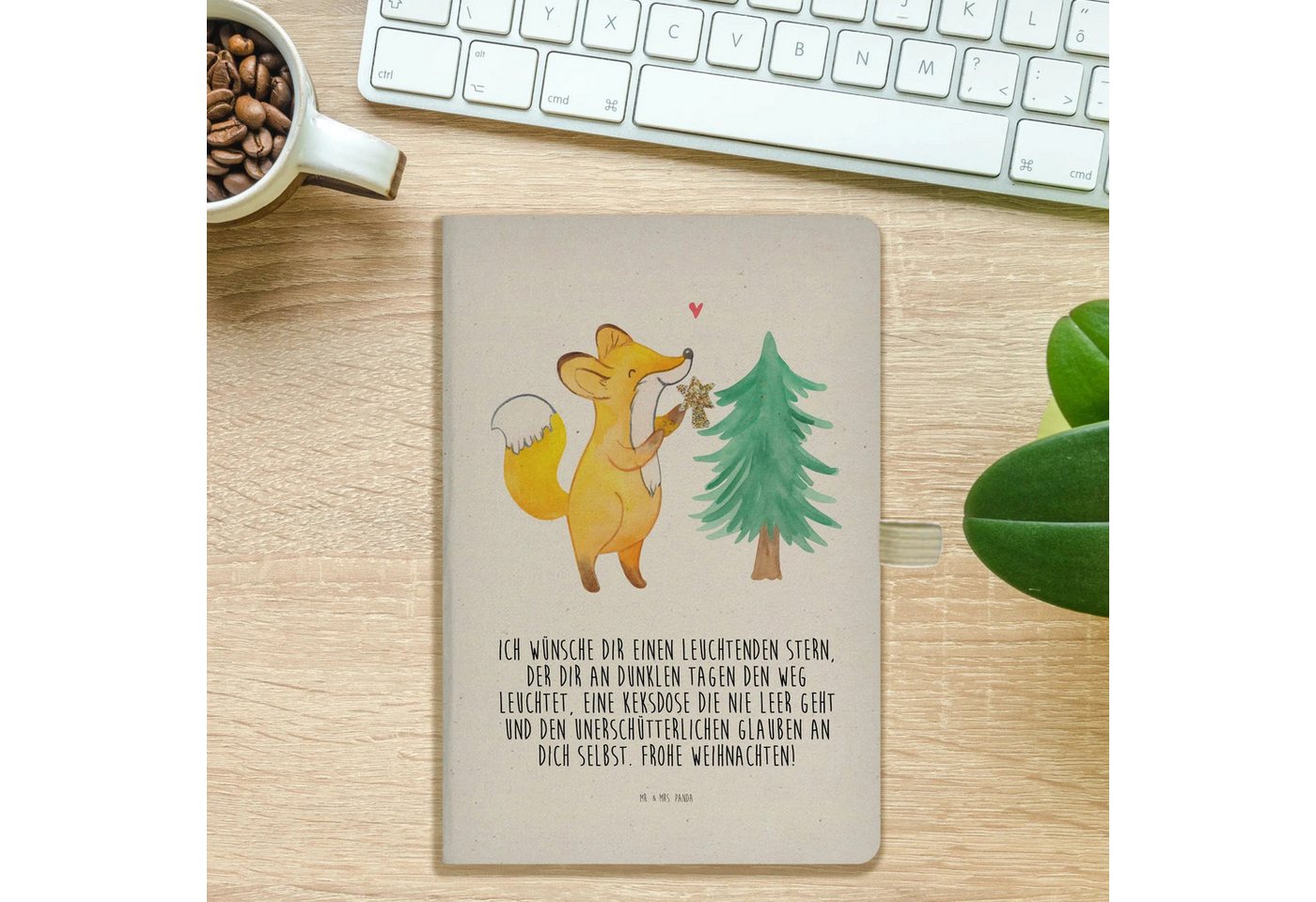 Thumbnail - Mr. & Mrs. Panda Notizbuch Fuchs Weihnachtsbaum - Transparent - Geschenk, A5 Notizbuch Leder, N Mr. & Mrs. Panda, Kreati...