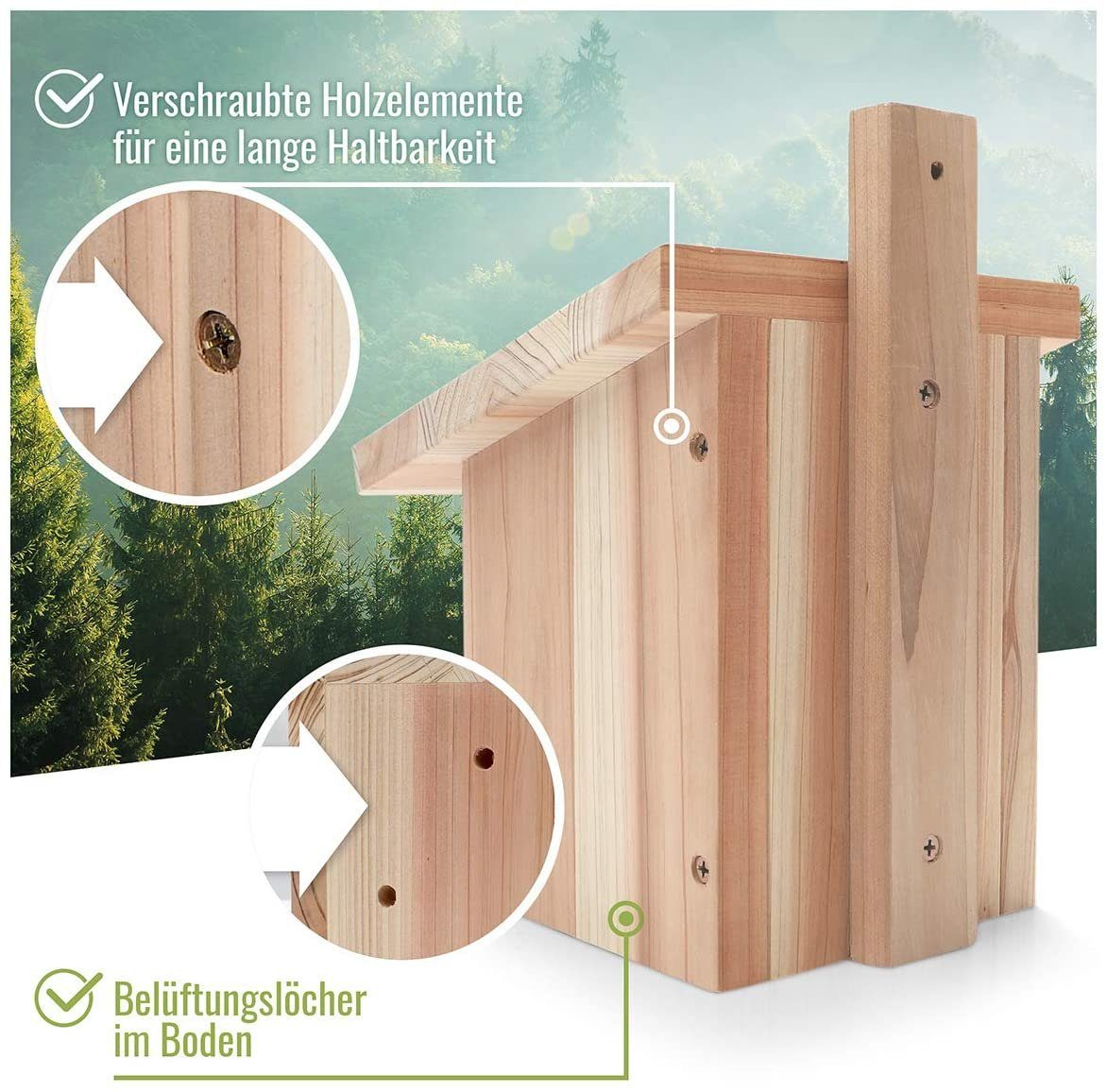 wildtier herz Nistkasten wildtier herz - Holzbeton-Nistkasten für  Halbhöhlenbrüter - 100% wetterfest