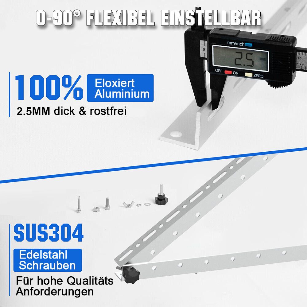 GLIESE Solarmodul-Halterung 118cm Solarpanel Halterung mit Haken Balkonkraftwerk Montage, (bis 46 Zoll, 4x 118cm Balkonkraftwerk Halterung, 4x Eckhaken, Montage – Bild 5 von 5