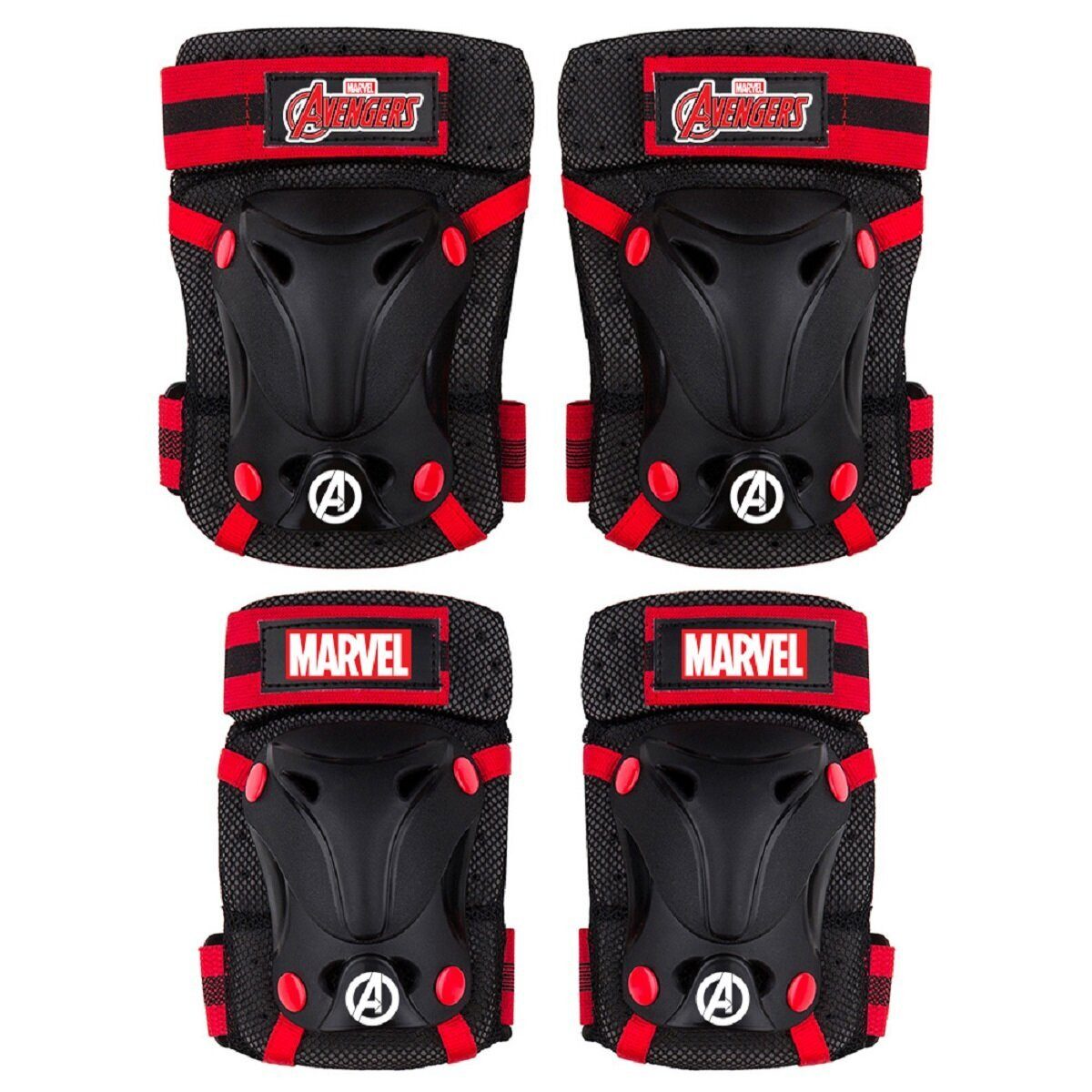 MARVEL Skateboard Marvel Avengers Schoner-Set – Skateboard & Inliner Schutz für Kinder