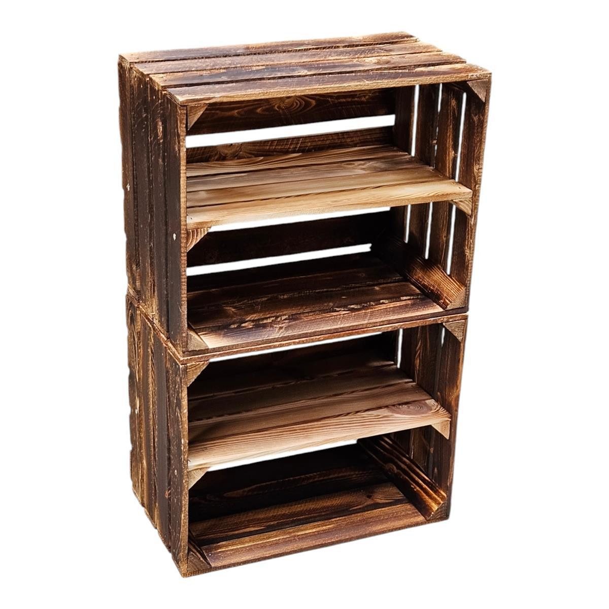 Teramico Holzkiste Holzkisten mit Regalfach Lang 50 x 40 x 30cm Geflammt Vi günstig online kaufen