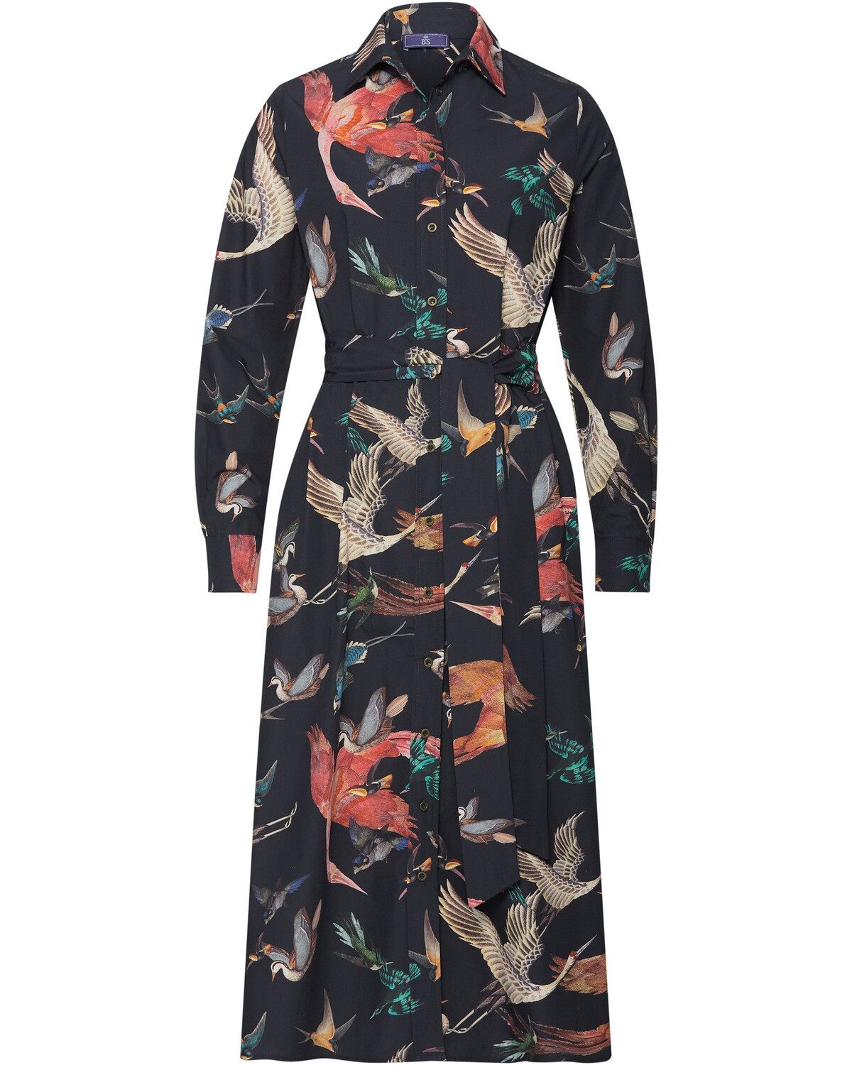 Brigitte von Schönfels Midikleid Hemdblusenkleid mit Vogelmotiven günstig online kaufen
