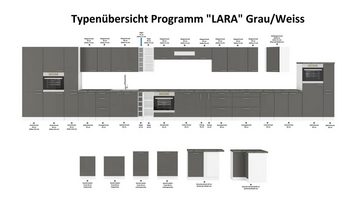 Küchen-Preisbombe Küchenzeile Lara Grau + Weiß 280 cm Küche Einbauküche Küchenblock Singleküche