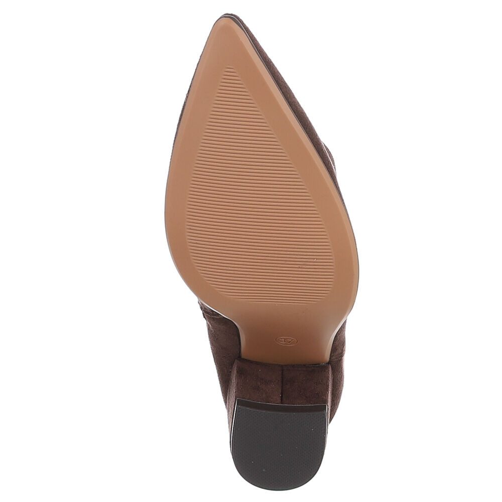 Ital-Design Damen Stiefelette spitz mit Blockabsatz, elastisch Chelseaboots (92002573) Blockabsatz Stiefeletten in Braun