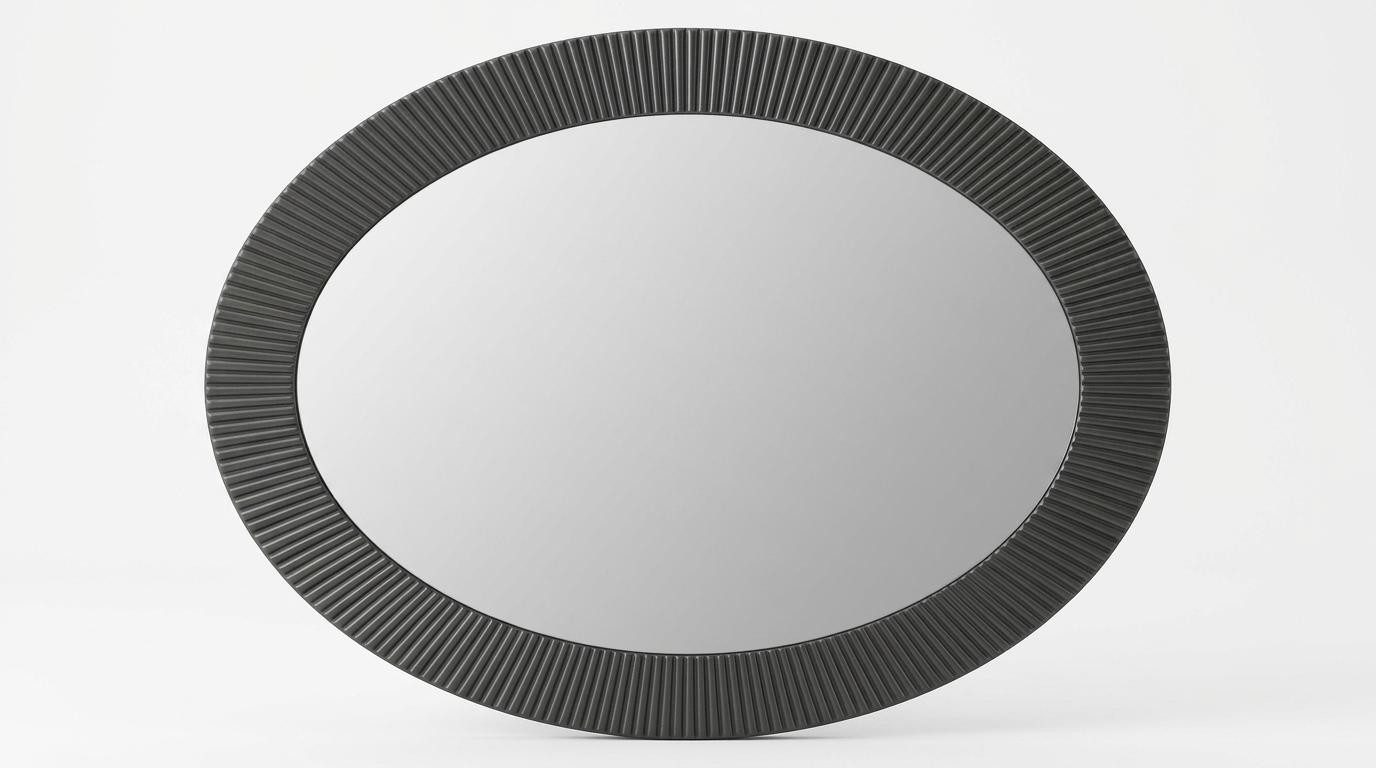 Xlmoebel Wandspiegel Moderner grauer Wandspiegel aus Metall für das Wohnzimmer, Made in Europa