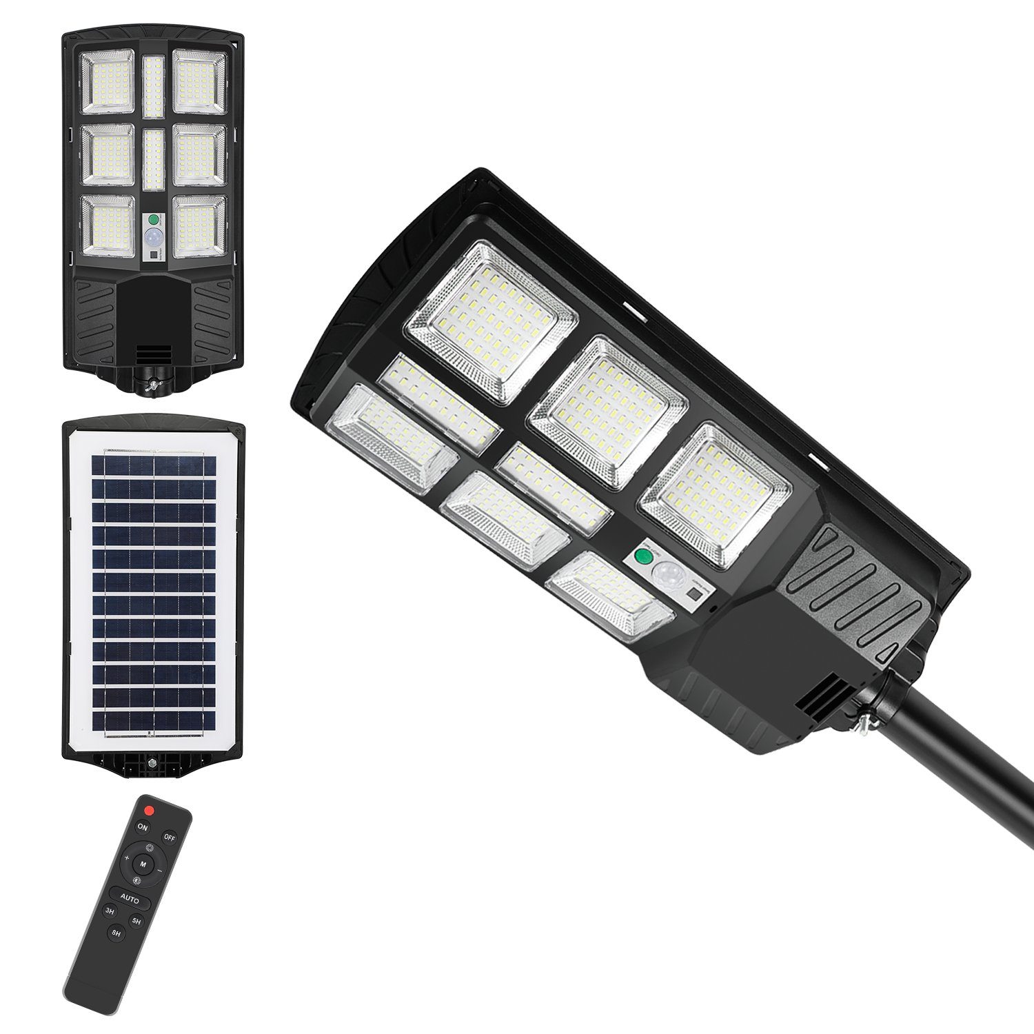 Gimisgu LED Solarleuchte Straßenlaterne Solar mit Bewegungsmelder Straßenlampe LED wetterfest