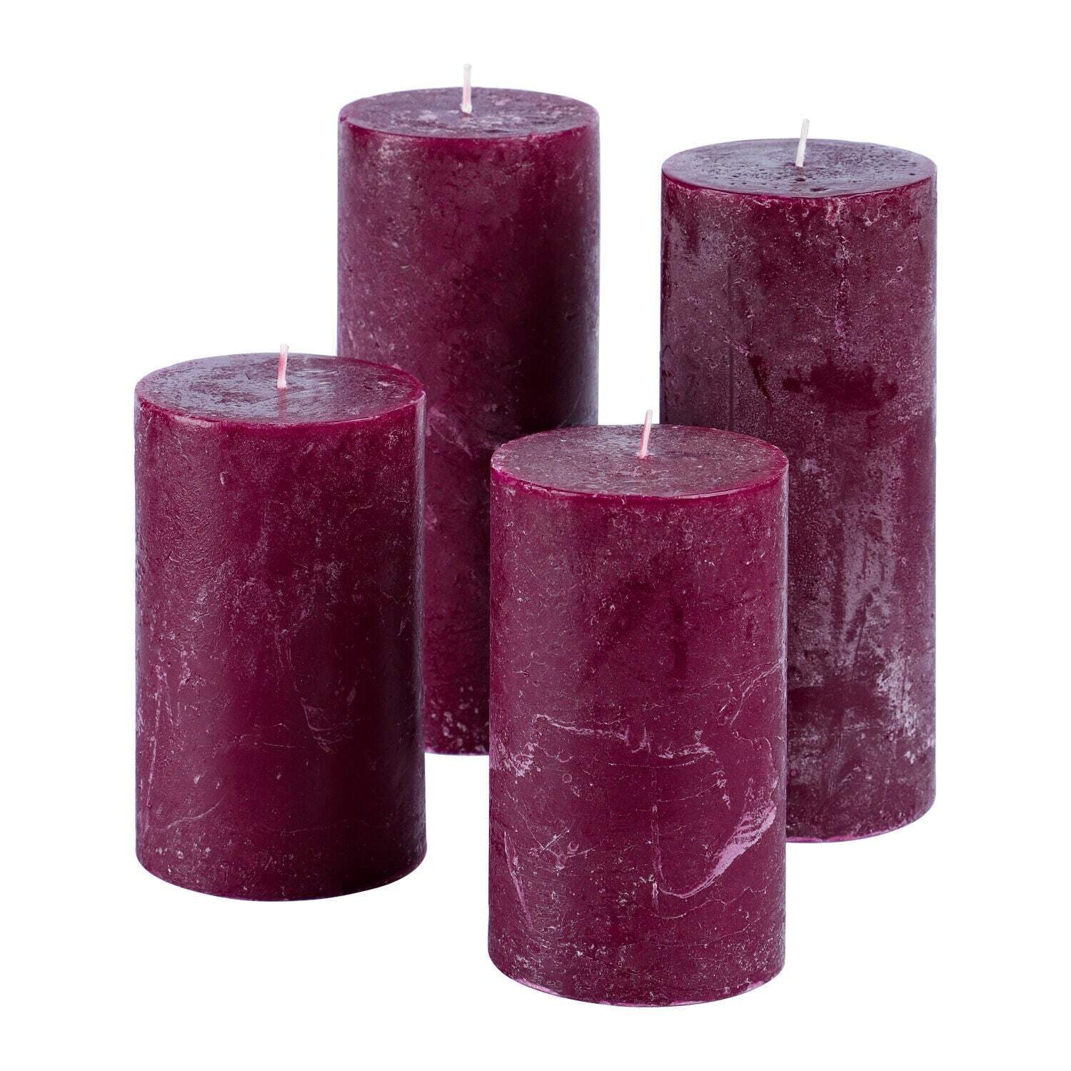 Mirabeau Stumpenkerze Kerze 4er Set Berekua lila (4er Set, 4er Set), none