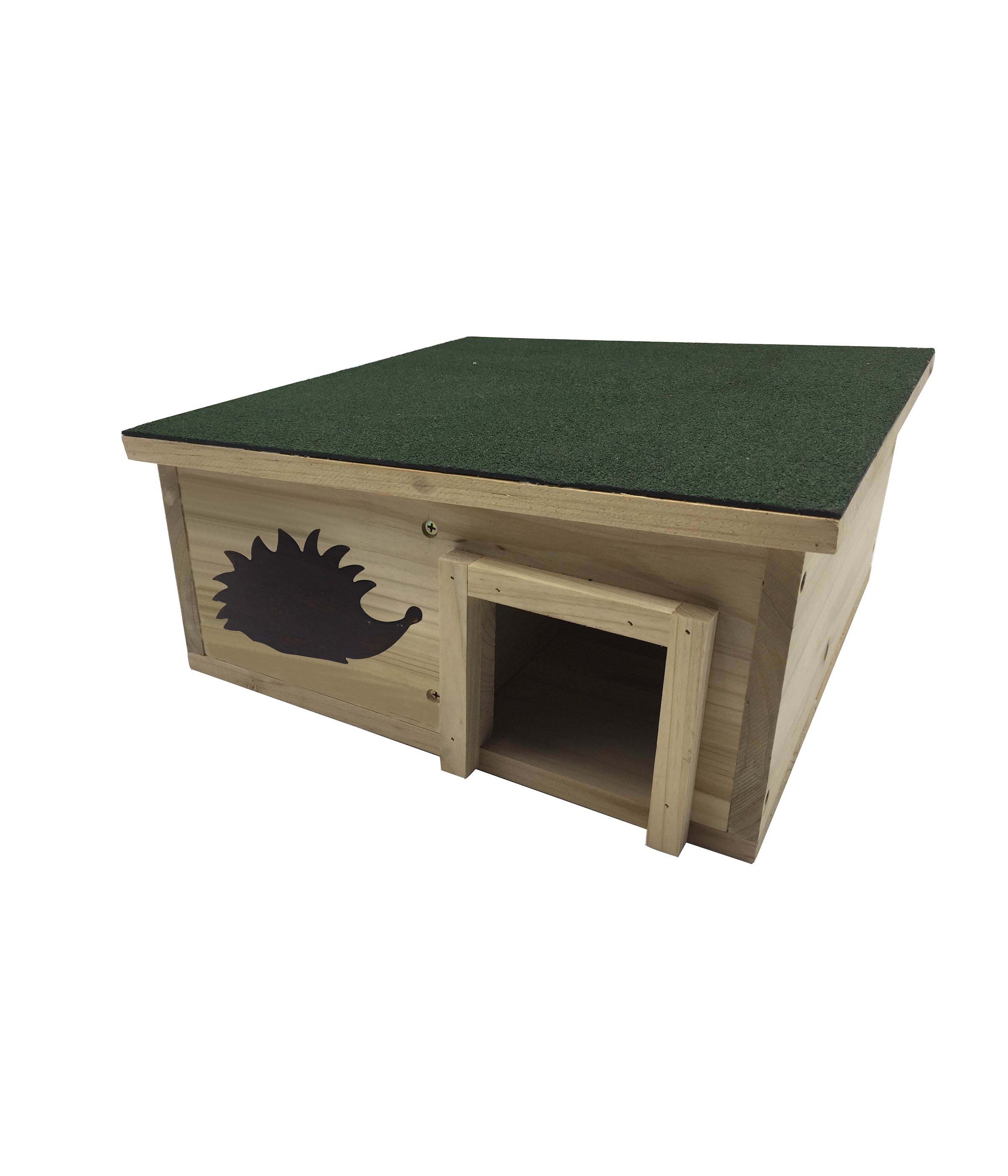 Dehner Igelhaus Natura Premium Igelhotel Karlie, 40 x 40 x 19 cm, Tannenholz, Sicherer, warmer Unterschlupf für Igel im Winter