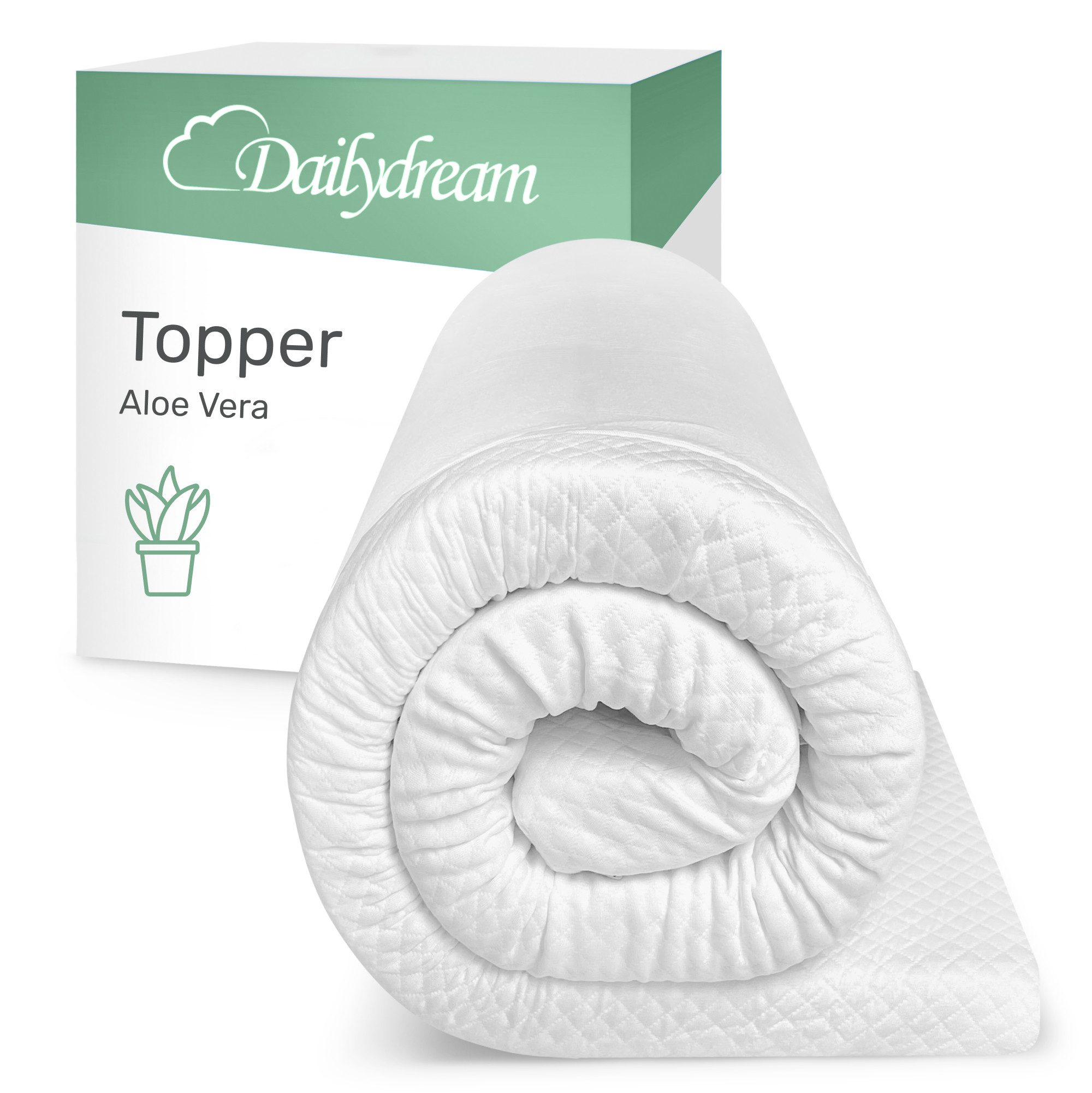 Dailydream, Цилиндр mit Memory Foam von, Viscoschaum, (mit unterschiedlichen Bezugs-Editionen, "Aloe Vera", "Lavendel", "Clean Ocean" oder "Standard), sorgt für Druckentlastung und einen erholsamen Schlaf