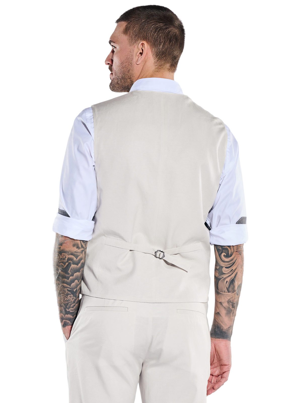 emilio adani Anzugweste Herren Anzugweste aus Leinenmischqualität, Naturweiss