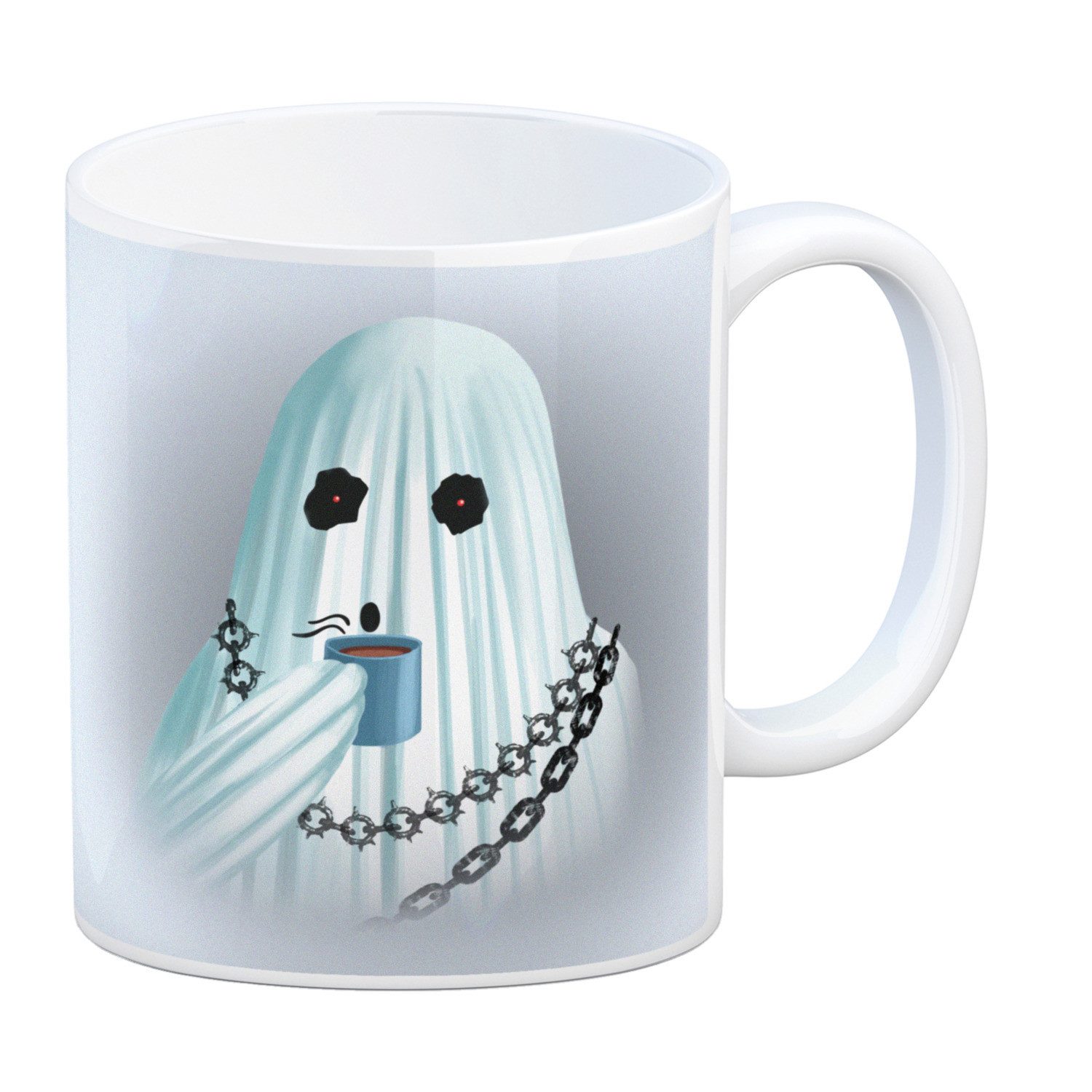 speecheese Tasse Kaffeebecher mit lustigem Motiv und Spruch Auch Geister brauchen