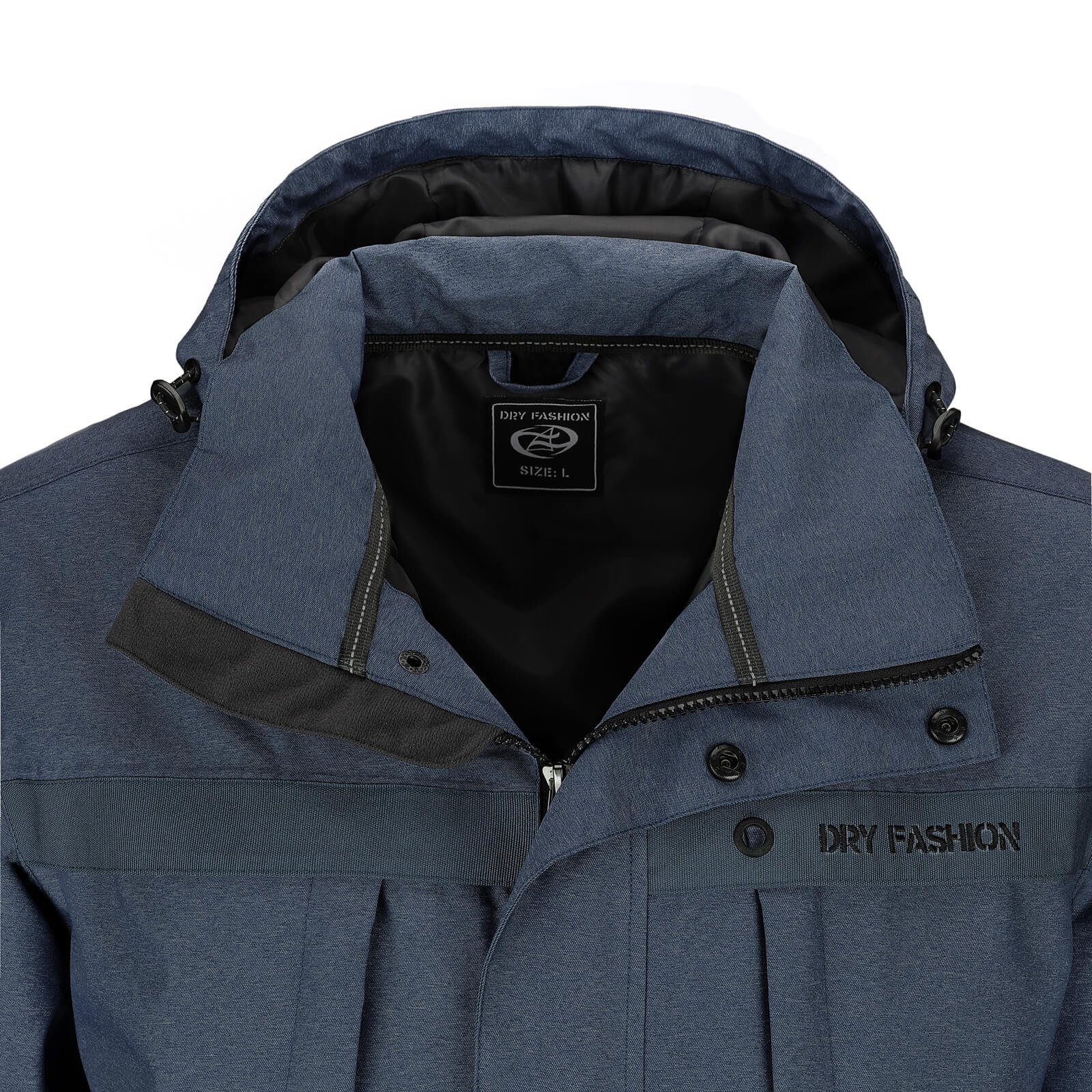 Dry Fashion Funktionsjacke Herren Innenfutter Wasserdicht mit Emden navy melange Outdoor-Jacke Meliert - Jacke