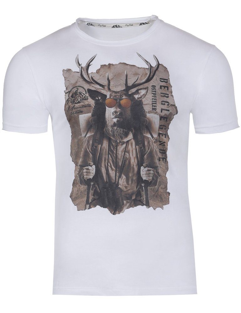 Piz Palü T-Shirt Piz Palü Herren T-Shirt 'Train' mit Hirsch Print