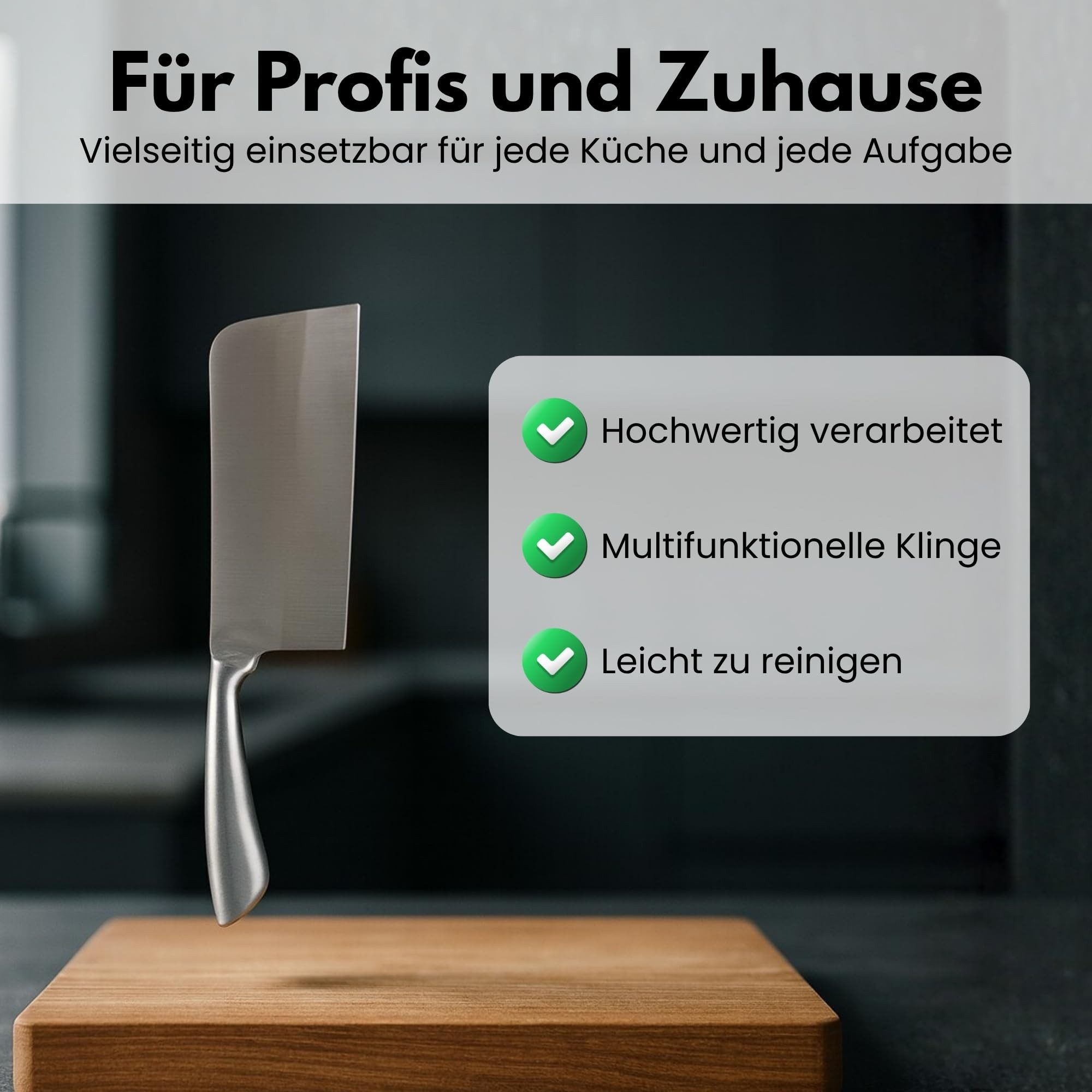 TronicXL Hackmesser Hackbeil Küchenbeil Edelstahl Knochen Fleisch Küche Messer Hackmesser, rostfrei Küchenmesser