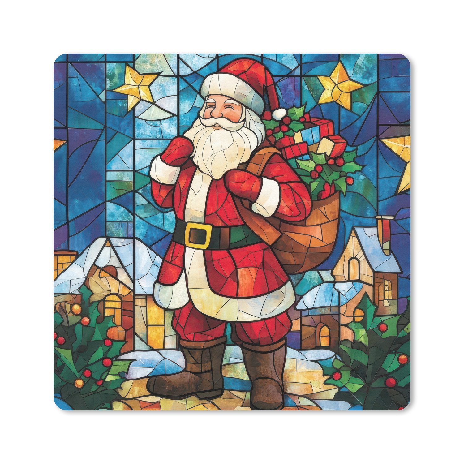 Weihnachtsmann - Glas - Farbenfroh