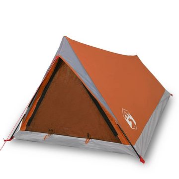 vidaXL Vorzelt Campingzelt 2 Personen Grau Orange 200x120x8862 cm 185T Taft