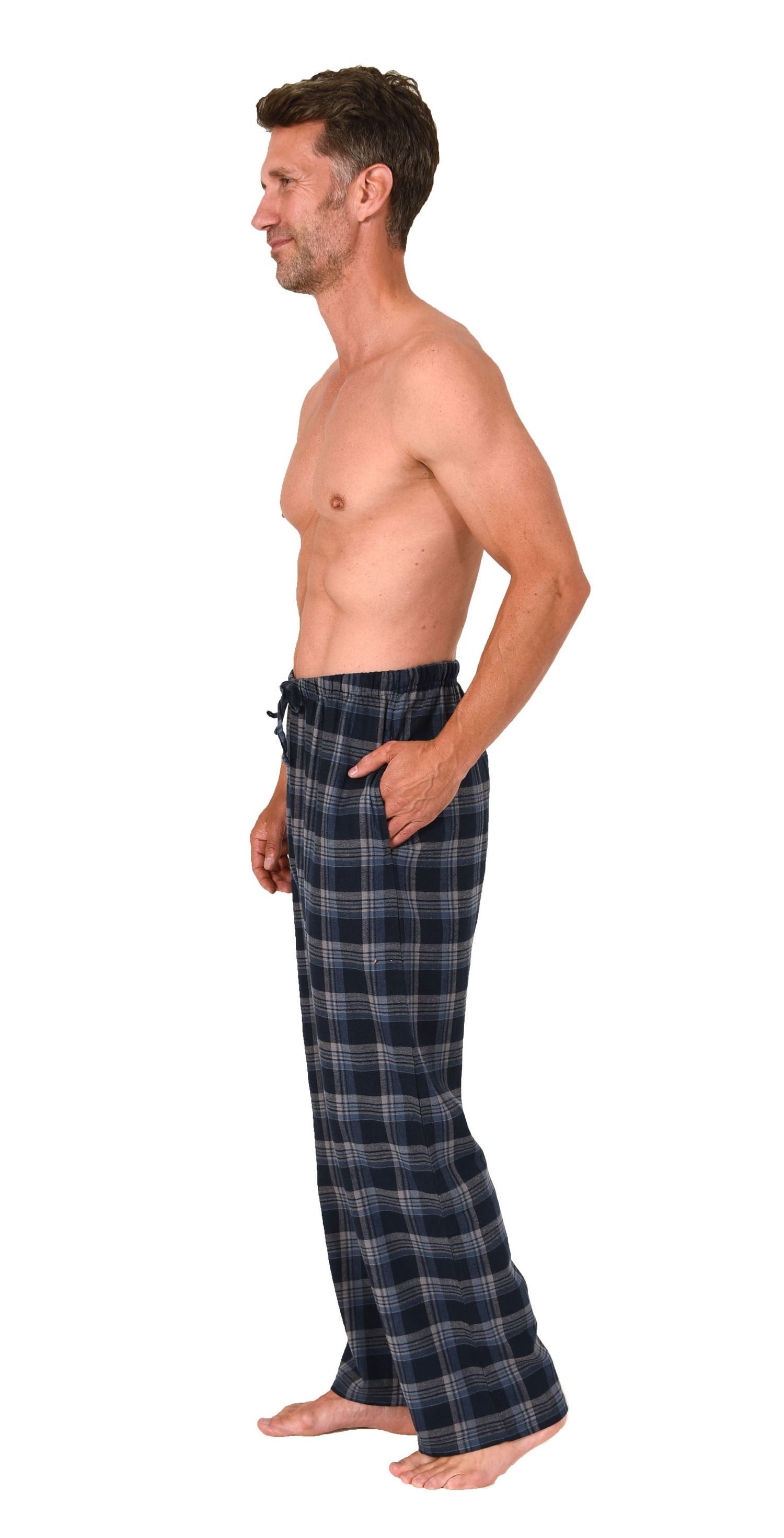 Normann Pyjama Normann Herren Flanell Schlafanzug Pyjama Hose in Karo Optik günstig online kaufen