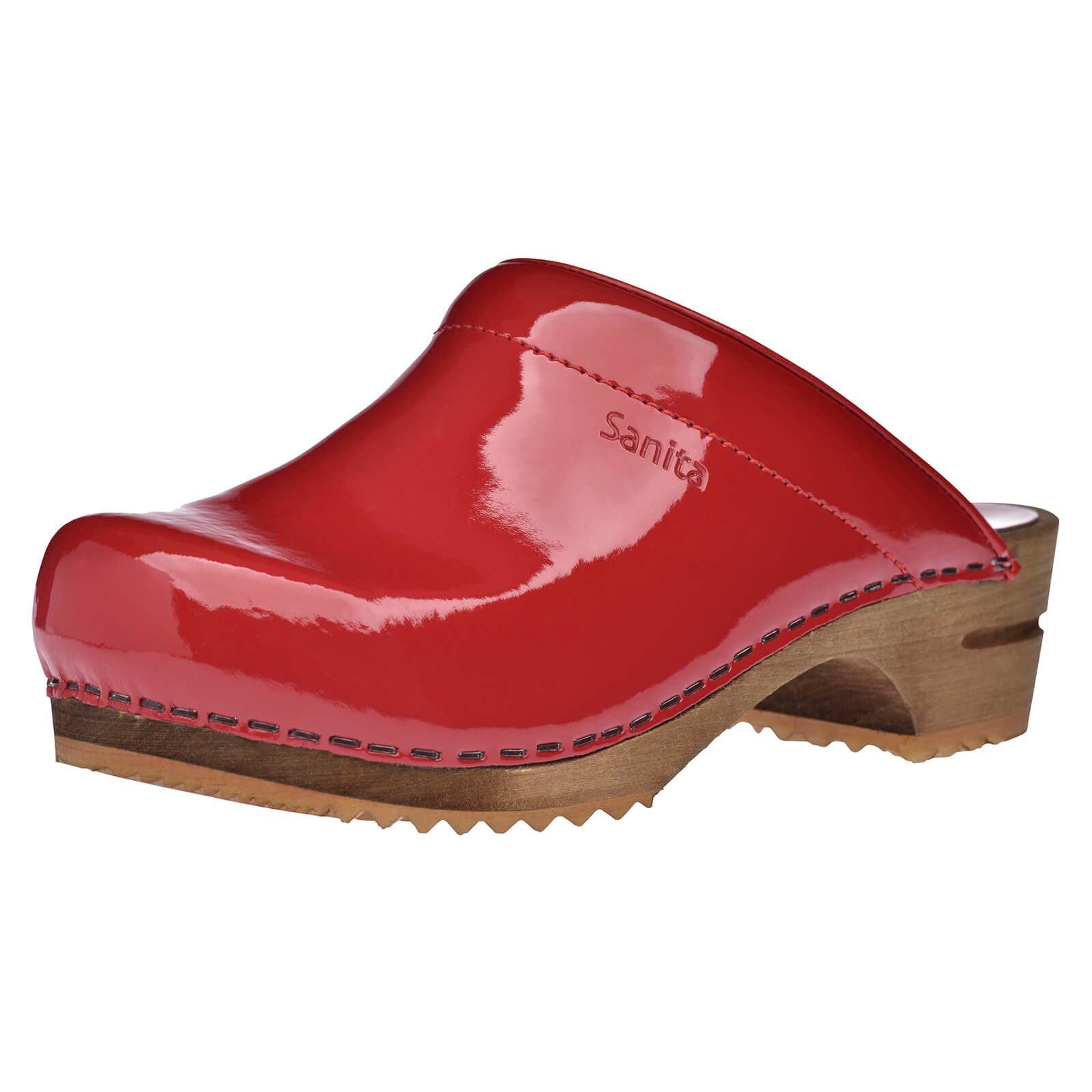 Wood-Classic Patent Open Clog Red Sandale