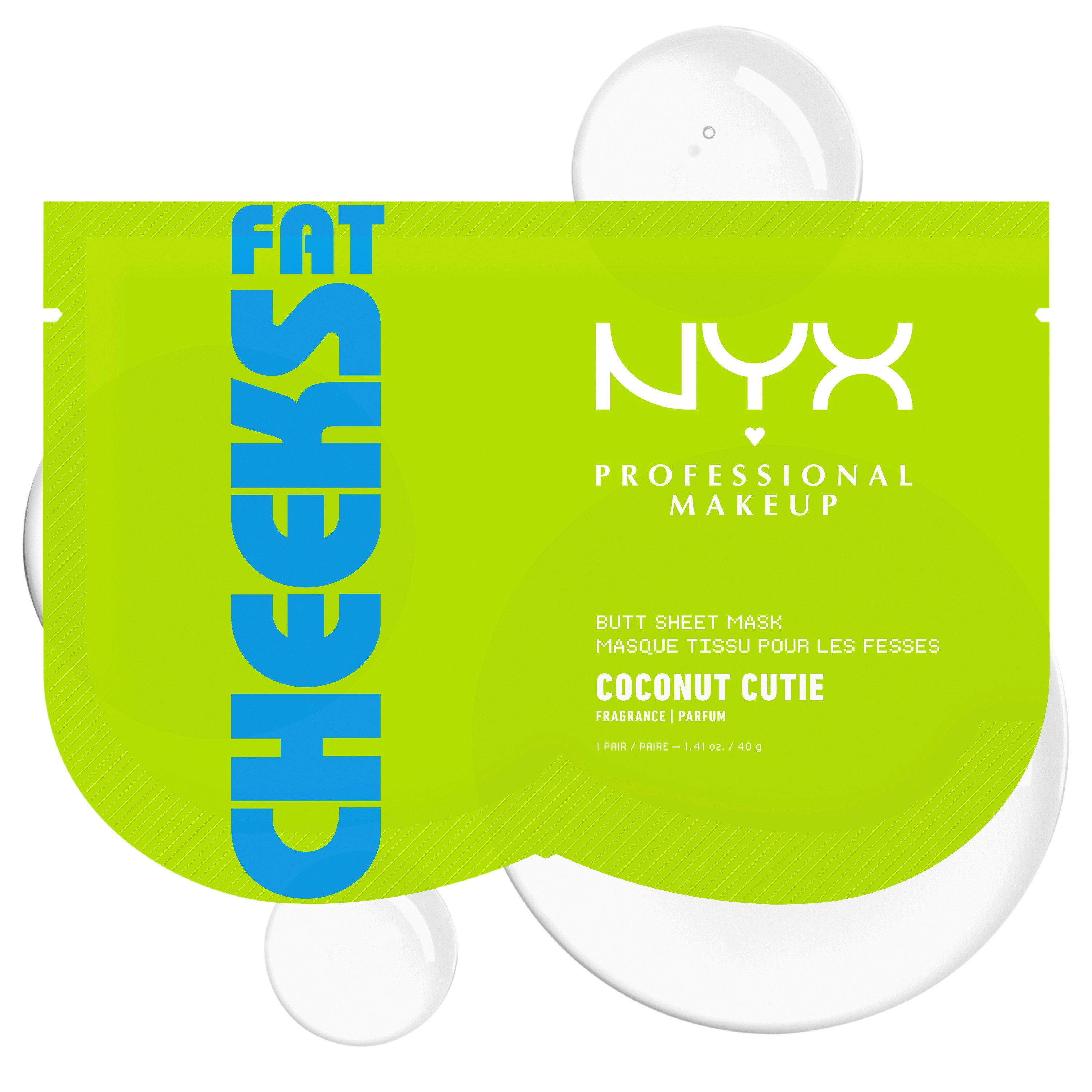 NYX PROFESSIONAL MAKEUP Tuchmaske FAT CHEEKS PO-TUCHMASKE, beruhigende, ultra-hydrierende Tuchmaske