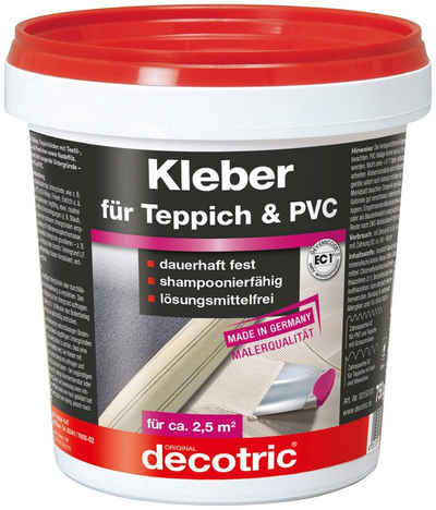 Bodenmeister Dispersionskleber 2x 750g Kleber, (2-tlg), für Teppichboden, PVC und Vinyl, reicht für ca. 6qm