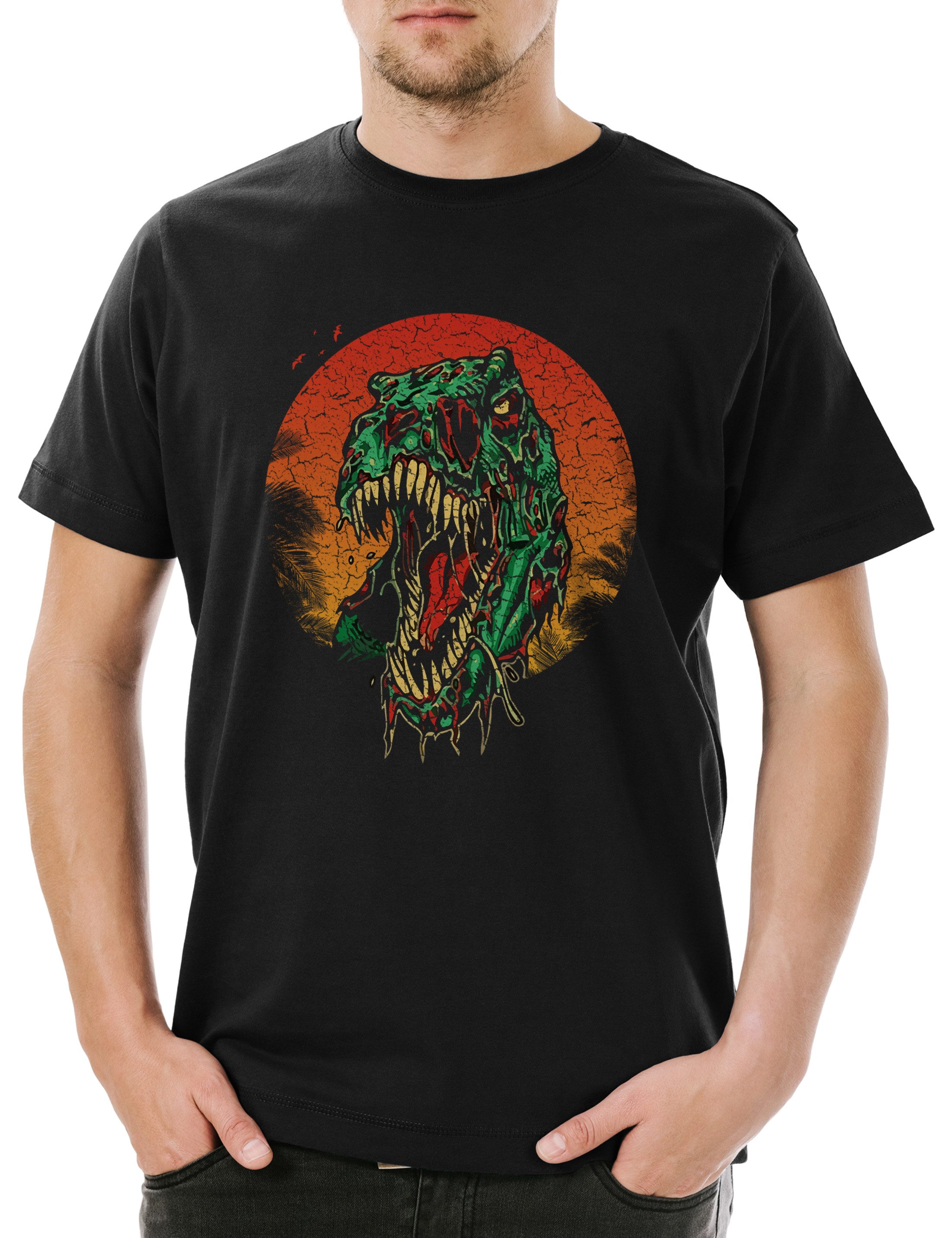 Print-Shirt Zombie Rex Herren T-Shirt The Brain Walking Bob Brains Dead Zombie