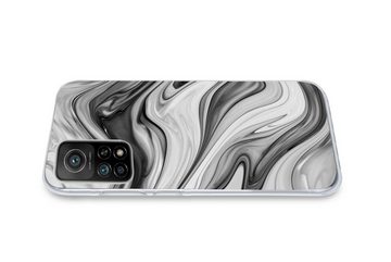 MuchoWow Handyhülle Marmor - Muster - Grau - Marmoroptik - Schwarz, Phone Case, Handyhülle Xiaomi Mi 10T, Silikon, Schutzhülle