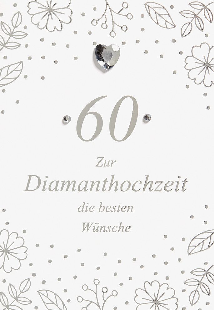 Perleberg Grußkarten Diamanthochzeit 60. Hochzeitstag