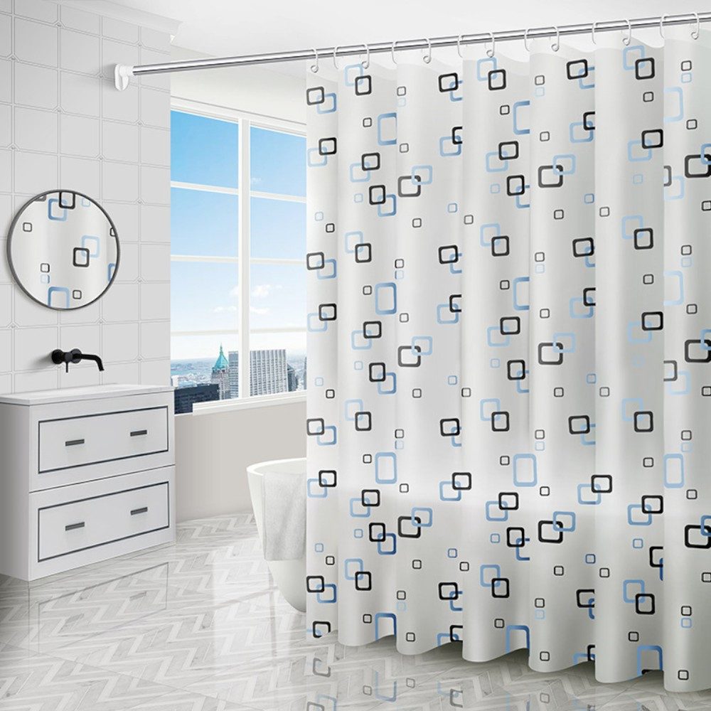Coradoma Duschvorhang Badewannenvorhang 180x200cm inkl. Ringe für Dusche Vorhang, Breite 180cm, Höhe 200cm, wasserabweisend, anti-bakteriell