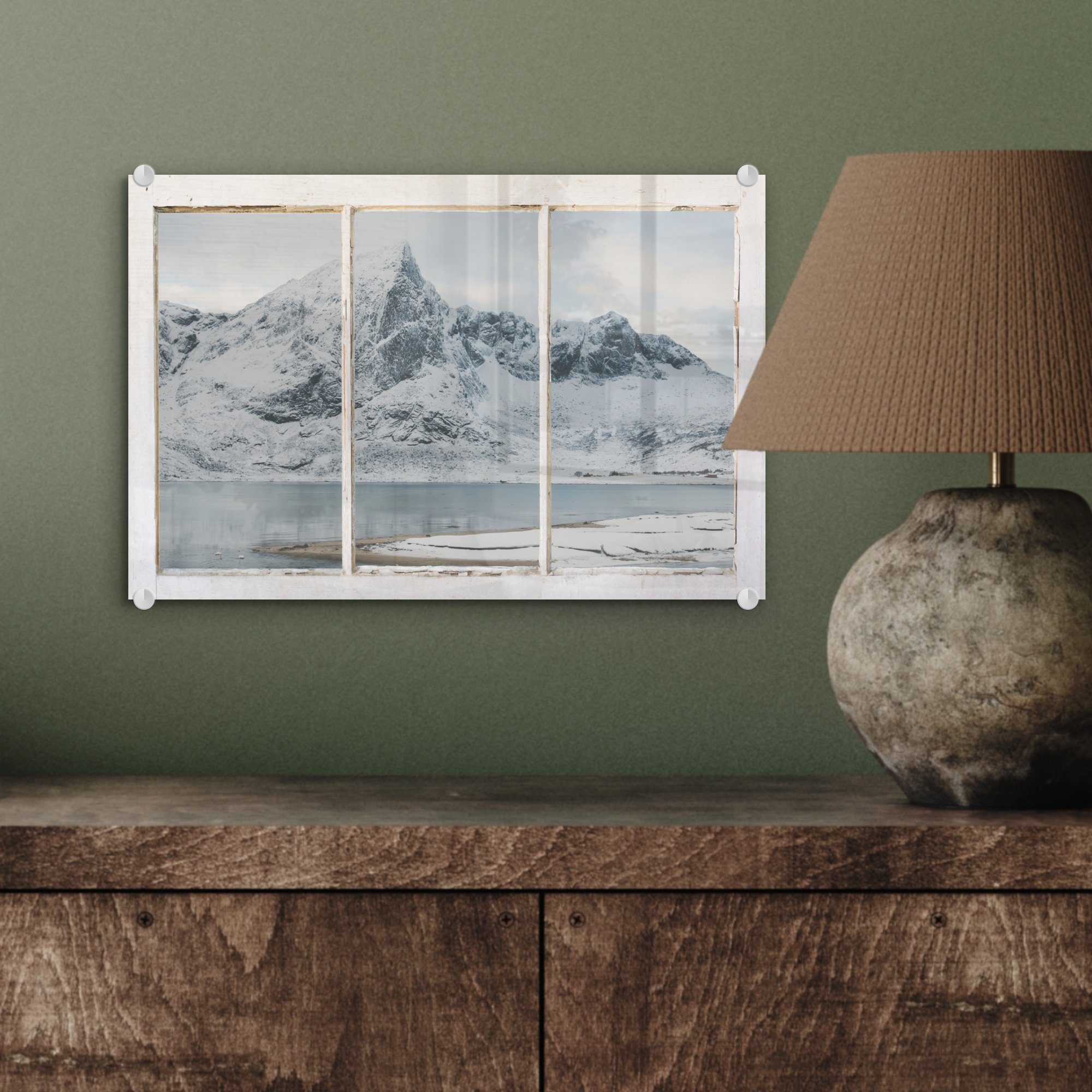 MuchoWow Acrylglasbild Glas - Ansicht - Glas Foto auf - - Wandbild Schnee, (1 Bilder St), auf - Glasbilder Wanddekoration Landschaft