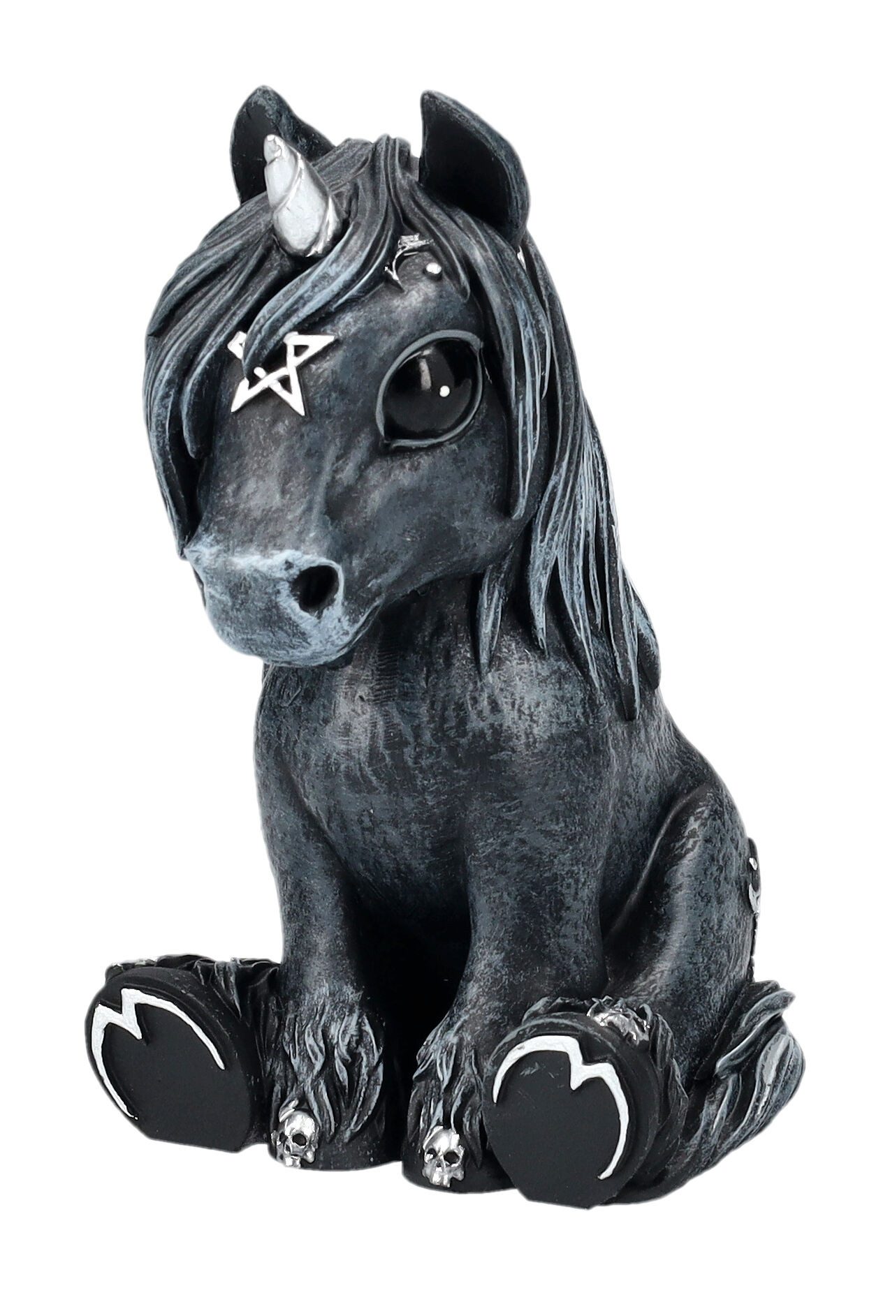 Figuren Shop GmbH Fantasy-Figur Einhorn Figur schwarz - Culticorn - Fantasy Dekofigur Dekoration