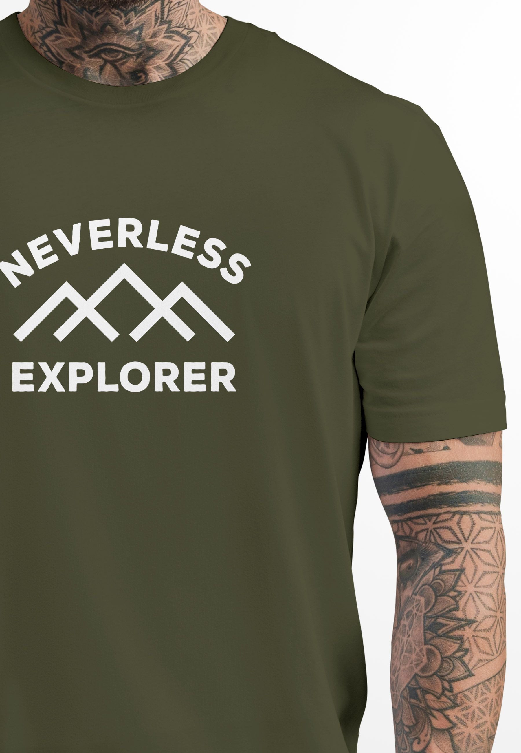 Neverless Print-Shirt Herren T-Shirt Aufdruck Outdoor günstig online kaufen
