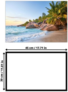 Victor (Zenith) Leinwandbild Leinwandbild \"Karibik Strand\" - Größe: 30 x 45 cm, Landschaften, in 30x45 cm, Wandbild Leinwand Meer, Strandbild