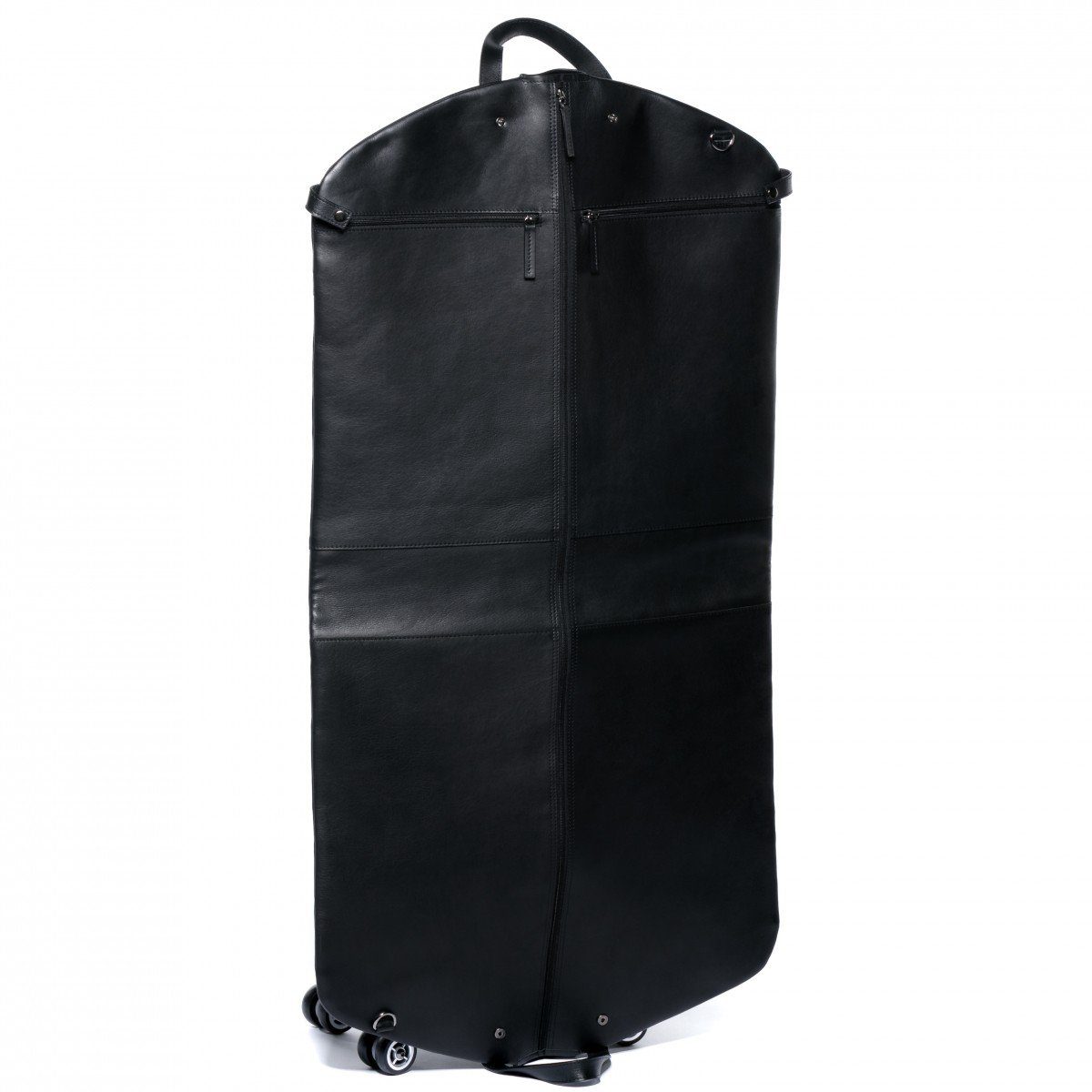 FEYNSINN Reisetasche ARIK, Anzugsack echt Leder schwarz Kleidersack