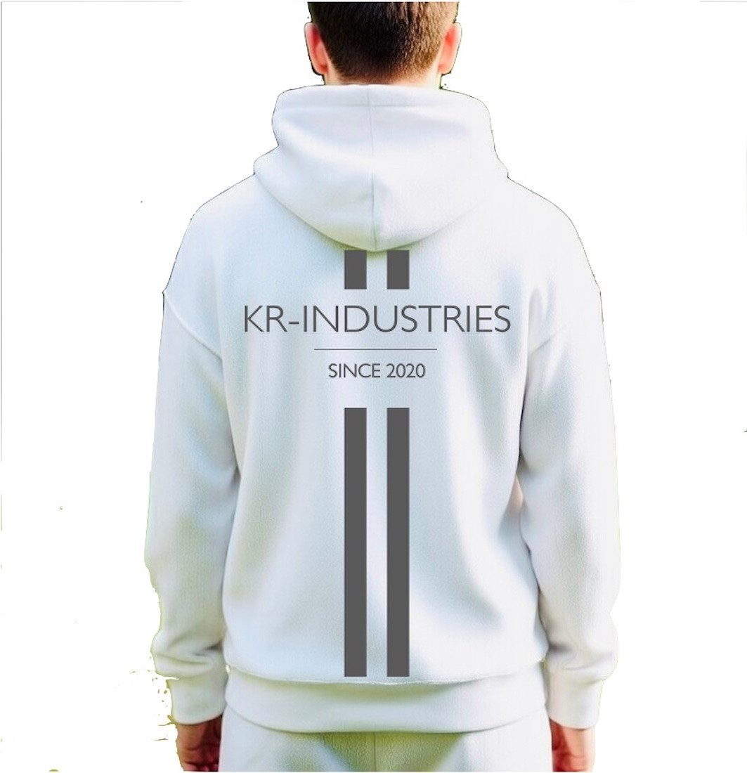 KR-Industries Hoodie Hoodie White Four mit Applikationen