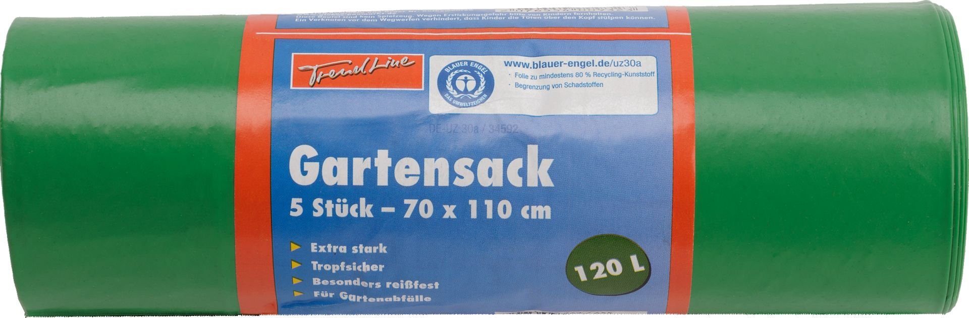Trend Line Müllbeutel Trendline Gartensack 120 L, 63 mµ, grün, 5 Stück
