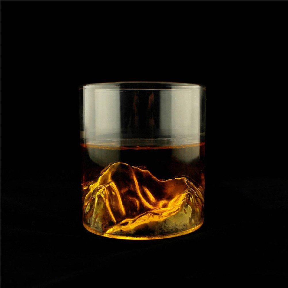 Winkee Whiskyglas On The Rocks Formglas Gebirge, Glas, ca. Ø 8 x 9 cm, für ca. 300 ml