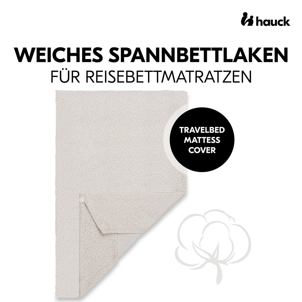 Hauck Spannbettlaken Spannbettlaken - Beige Dots, günstig online kaufen