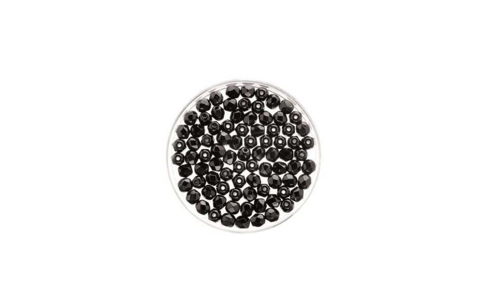 Glorex Bastelperlen Glorex Glasschliff Perlen 4 mm 100 Stück, schwarz