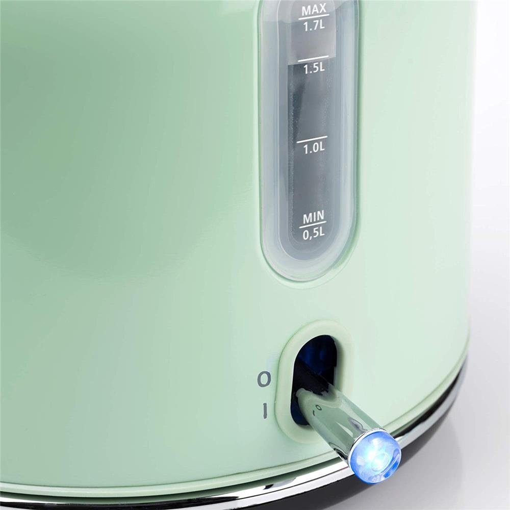 KORONA Wasserkocher Retro Mint 20665, Vintage l, Design, Optik Optik, Retro Pfeifkessel Wasserkocher 1.7