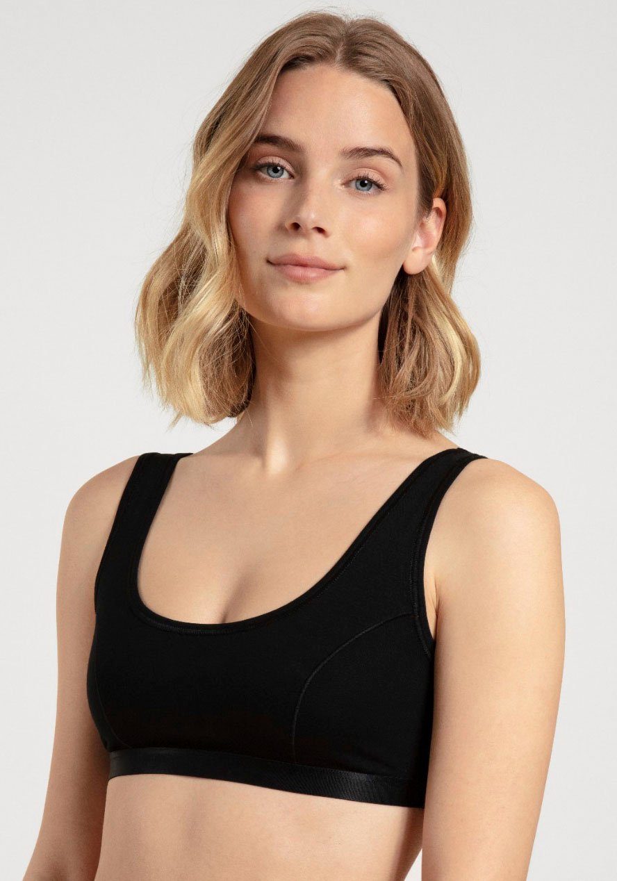 CALIDA Bustier Benefit Women (2er Pack) 2-lagiger Cup-Bereich, ohne Bügel, elastisch, Single Jersey