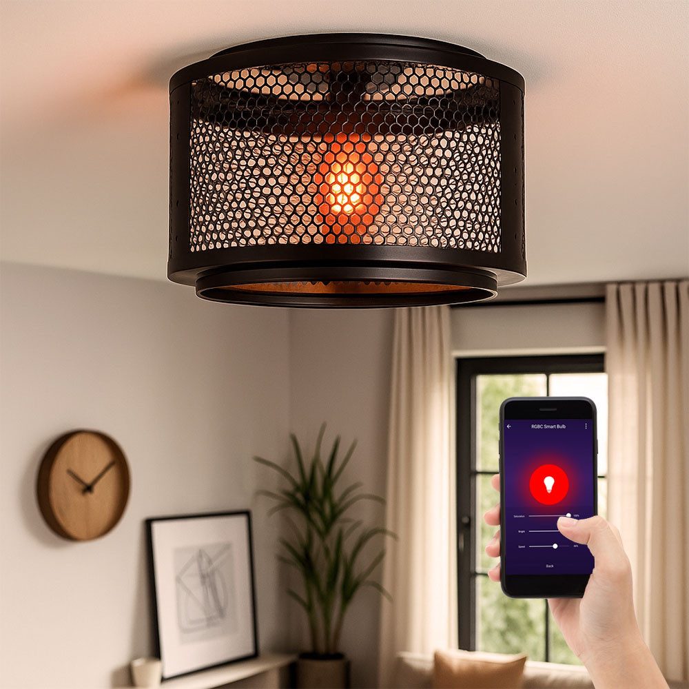 NOWA LED Deckenleuchte, Leuchtmittel inklusive, Kaltweiß, Warmweiß, Neutralweiß, Tageslichtweiß, Farbwechsel, Deckenleuchte Deckenlampe Smart LED Wohnzimmerlampe Tageslicht Dimmer