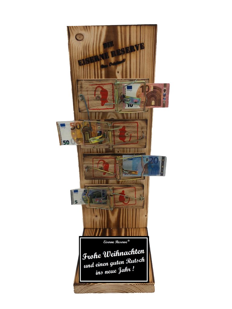 Eiserne Reserve® Geschenkbox Mausefalle Geldgeschenk für Weihnachten -  lustige coole Geschenk für Weihnachten - Geschenk für Mama Papa Bruder  Schwester - Geld verschenken - Geld verpacken