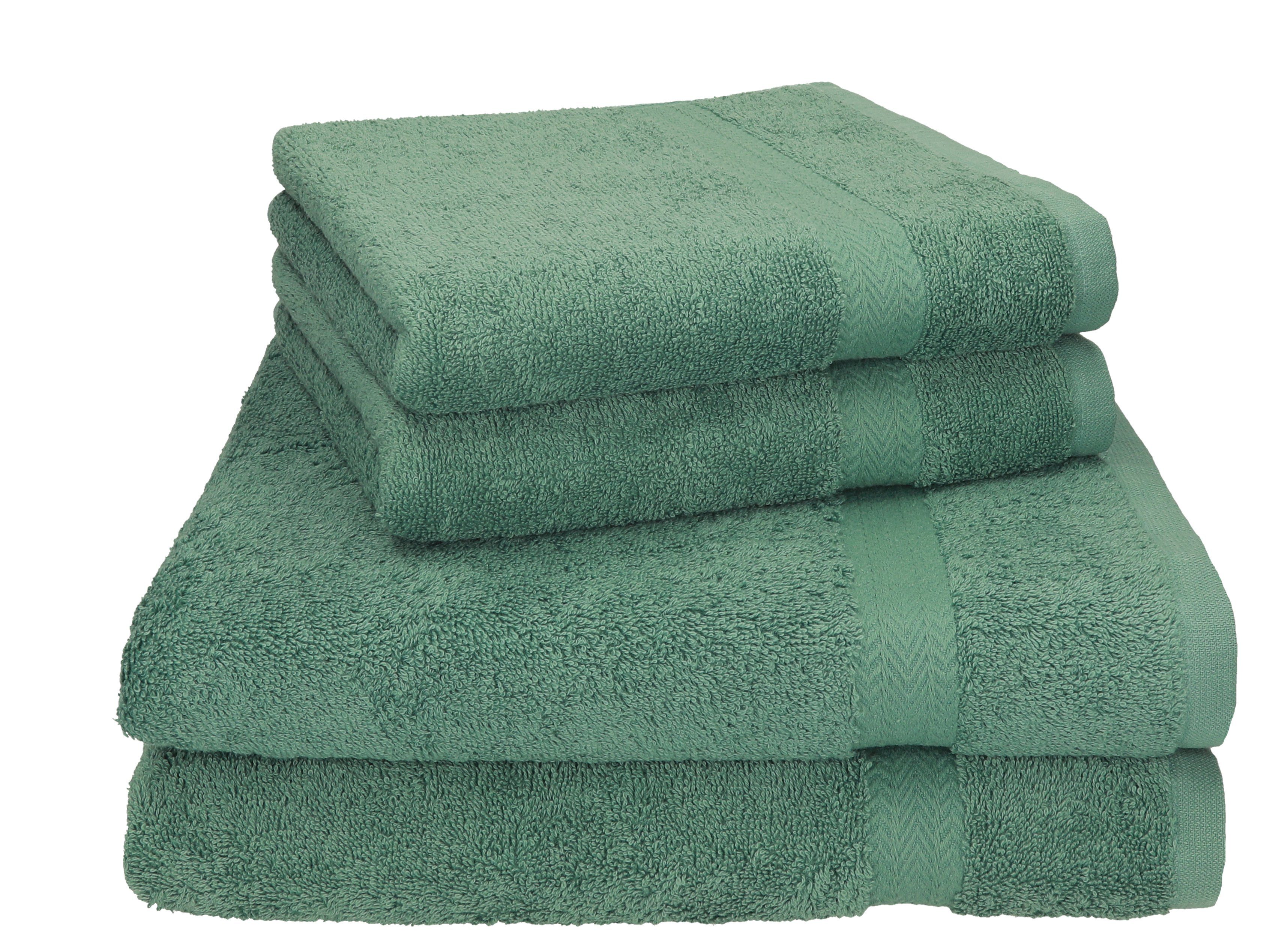 Betz Handtuch Set 4-tlg. PREMIUM 2 Handtücher und 2 Duschtücher, 100% Baumwolle, (4-tlg) tannengrün